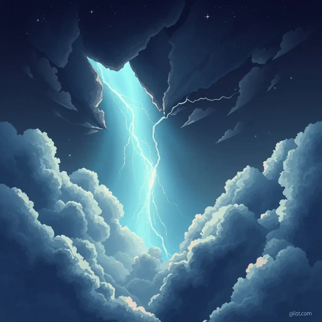 Dream illustration: Sky crack that pours light