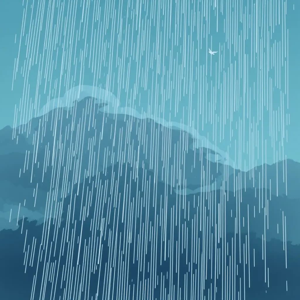 Dream illustration: Sky raining glass