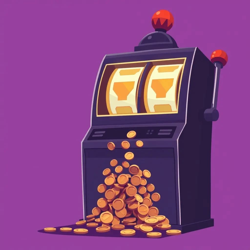 Dream illustration: Slot machine spitting out pennies