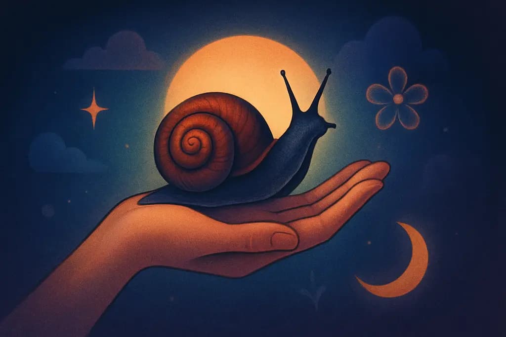Dream illustration: Snail on your hand
