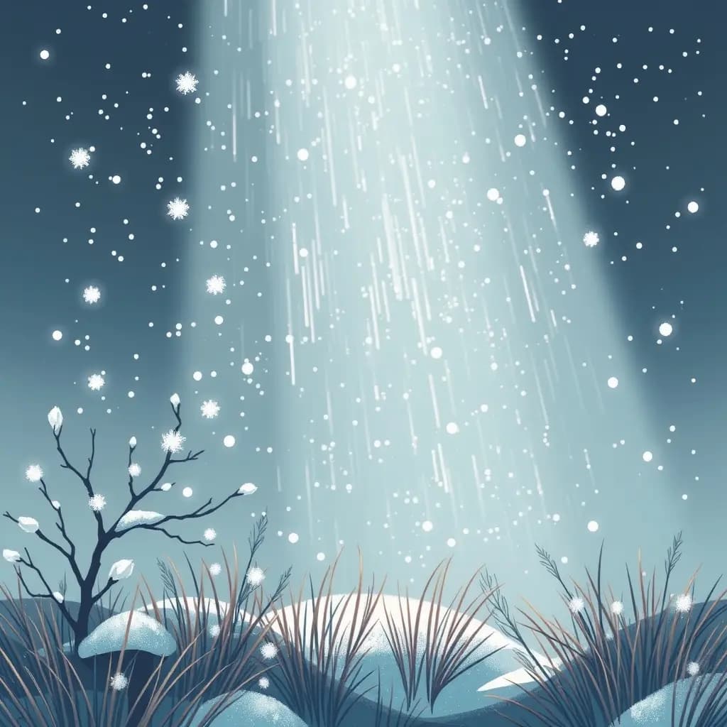 Dream illustration: Snow in summer (unexpected snow)