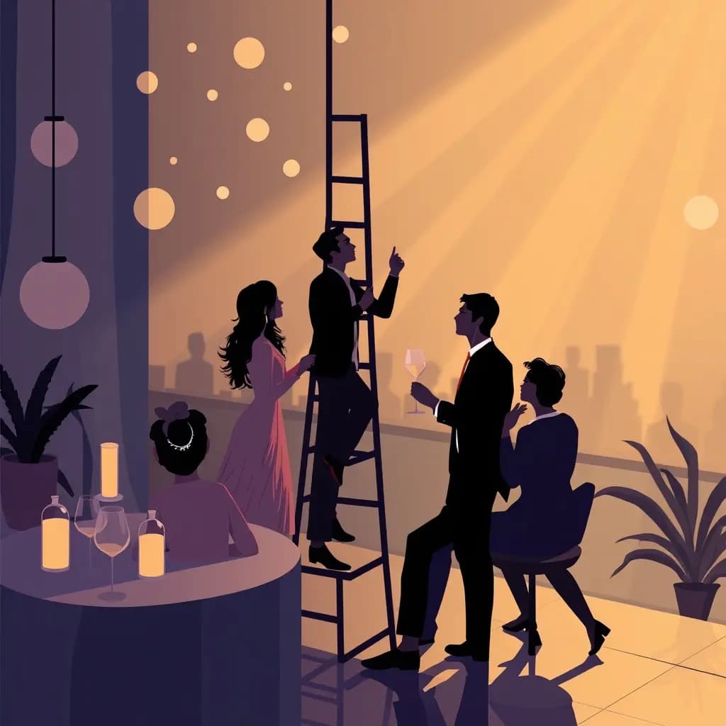 Dream illustration: Social climbing party dream
