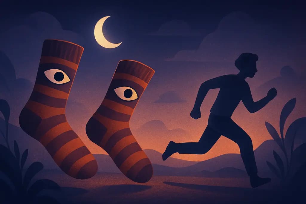 Dream illustration: socks chasing me in my dream