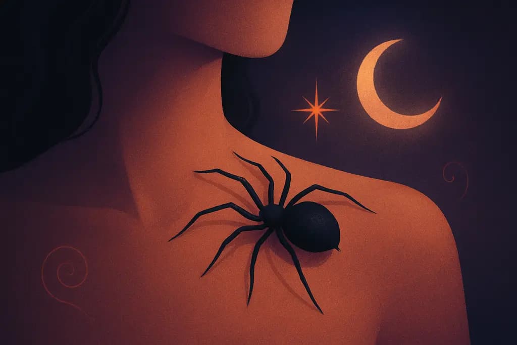 Dream illustration: Spider on your body
