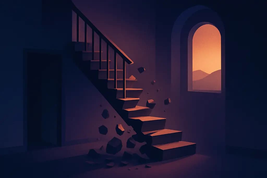 Dream illustration: staircase collapsing dream meaning