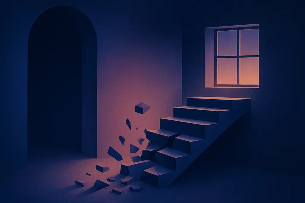 Dream illustration: staircase collapsing in dream