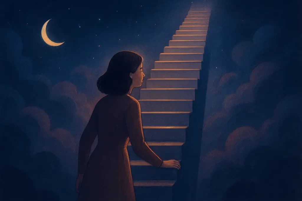 Dream illustration: staircase stretches as you climb dream meaning