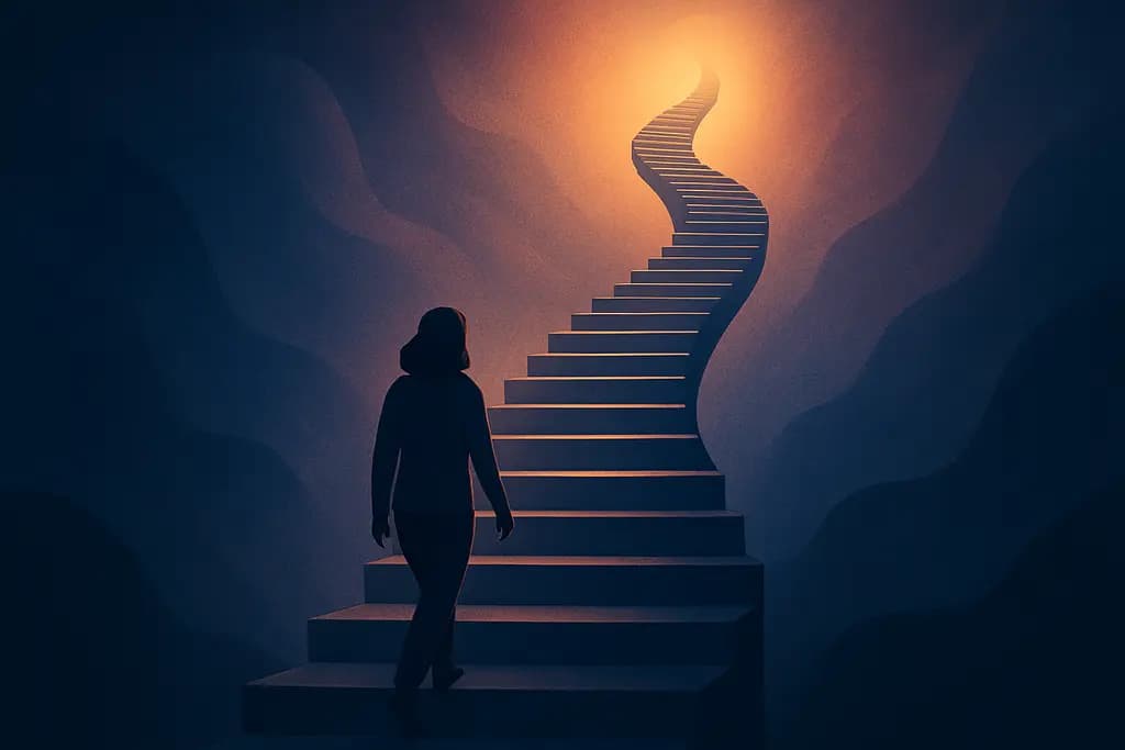 Dream illustration: Staircase stretches as you climb