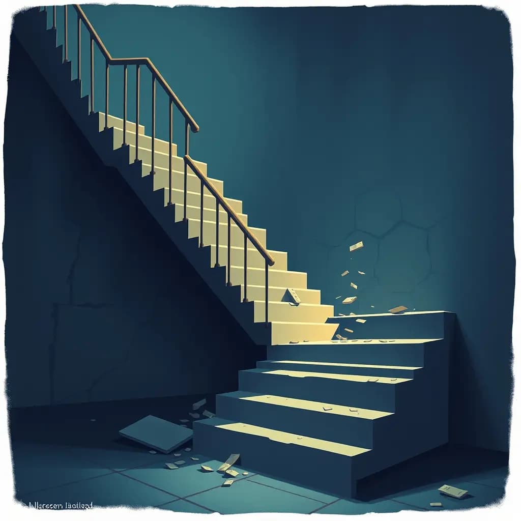 Dream illustration: Stairs collapsing