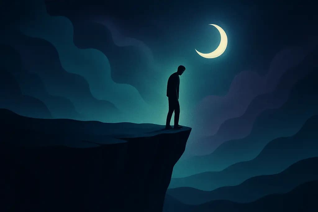 Dream illustration: Standing at a cliff edge