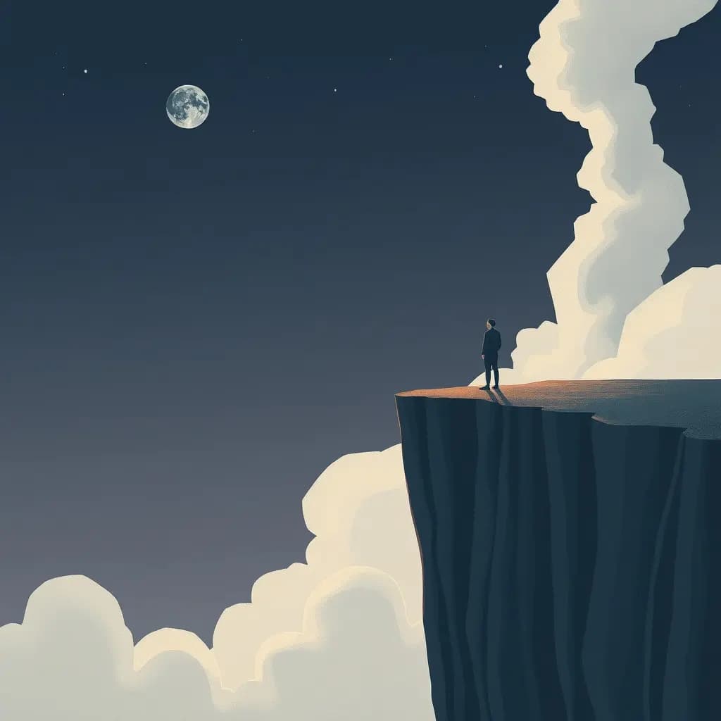 Dream illustration: Standing at a cliff's edge