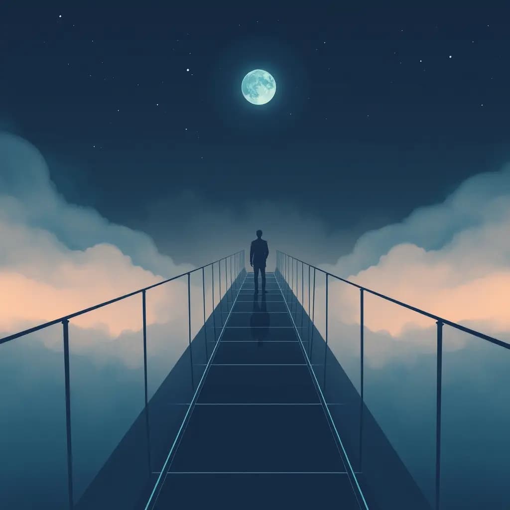 Dream illustration: Standing on a glass bridge