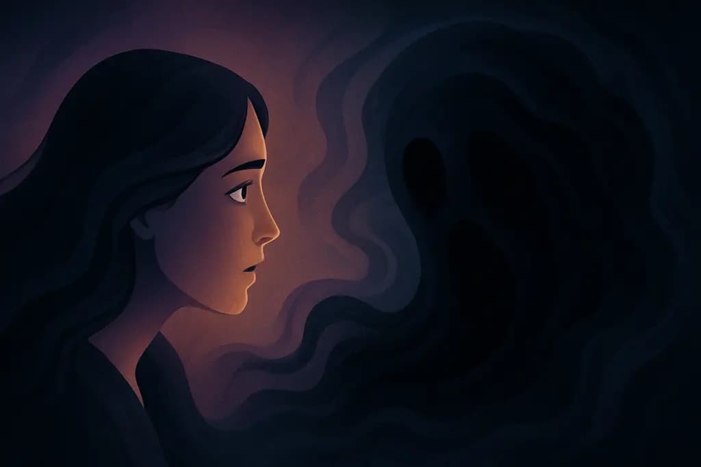 Dream illustration: staring into a black abyss attacking me in a dream