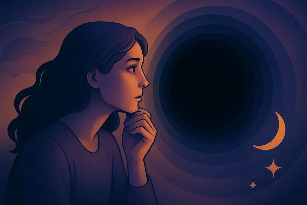 Dream illustration: staring into a black void or abyss dream meaning