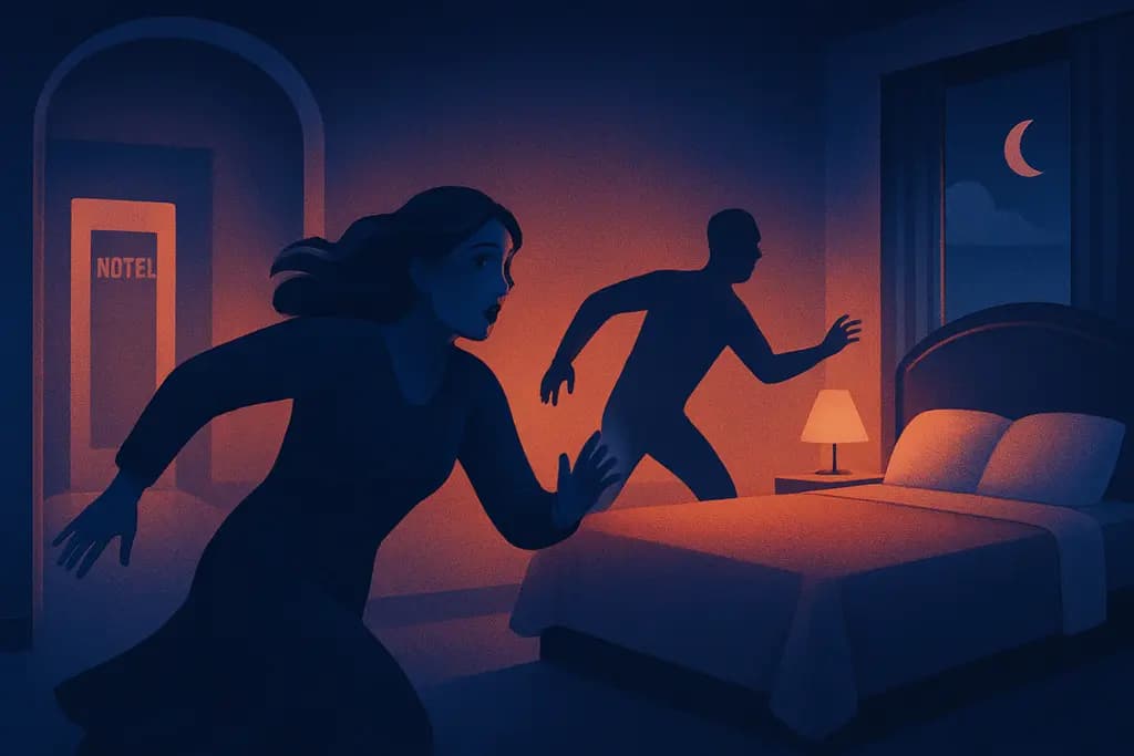 Dream illustration: staying in a hotel being chased