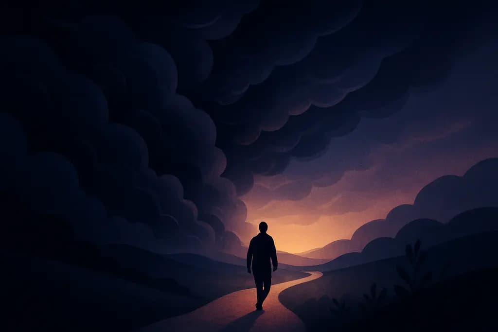 Dream illustration: Storm clouds that recede as you approach