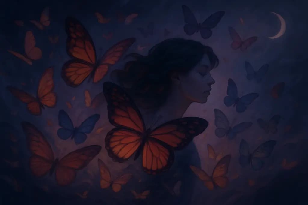 Dream illustration: Storm of butterflies