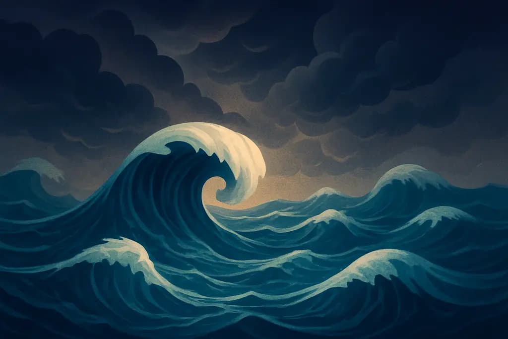 Dream illustration: Stormy ocean waves