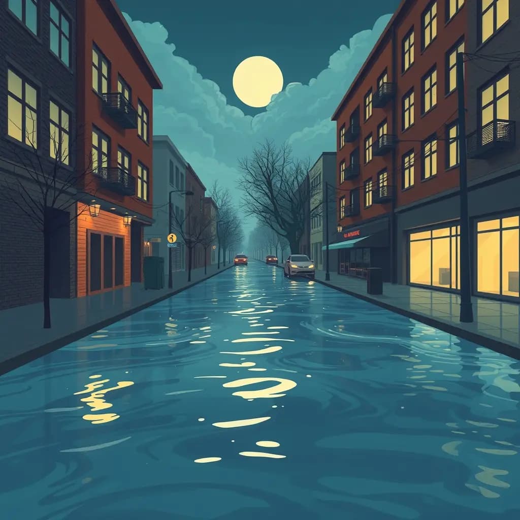 Dream illustration: Street flooding