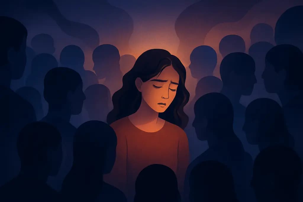 Dream illustration: Stuck in a Crowd