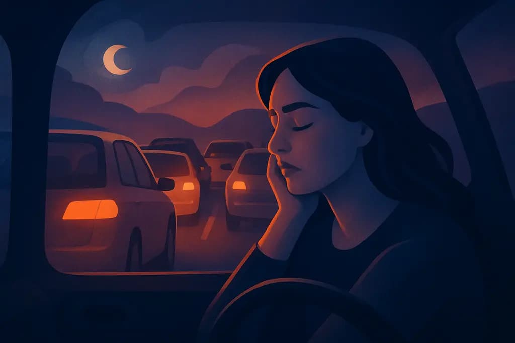 Dream illustration: Stuck in a traffic jam