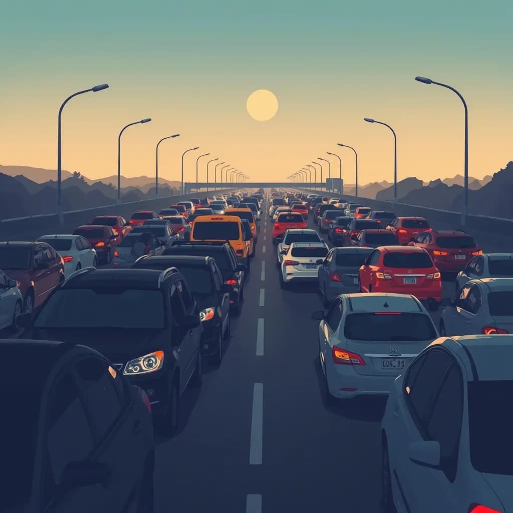 Dream illustration: Stuck in an endless traffic jam
