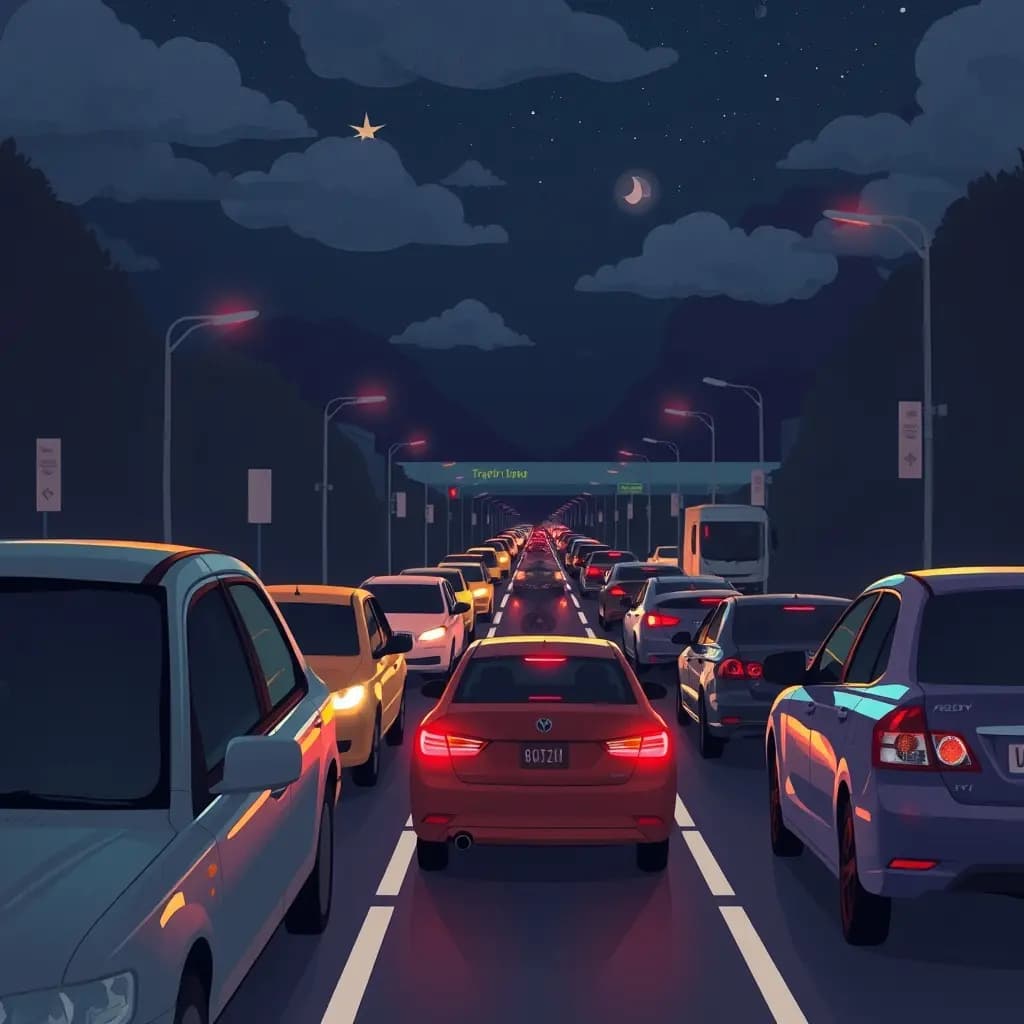 Dream illustration: Stuck in traffic jam forever