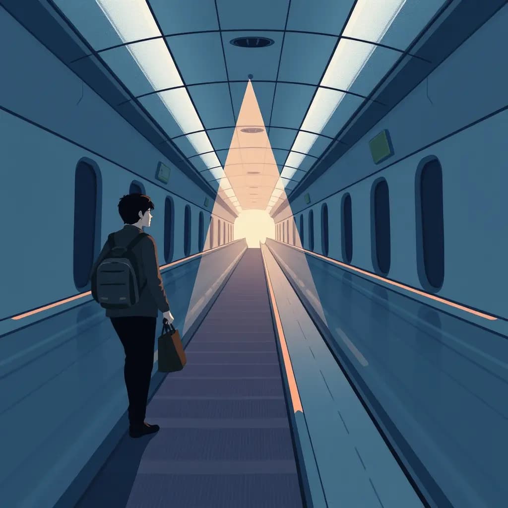 Dream illustration: Stuck on moving sidewalk