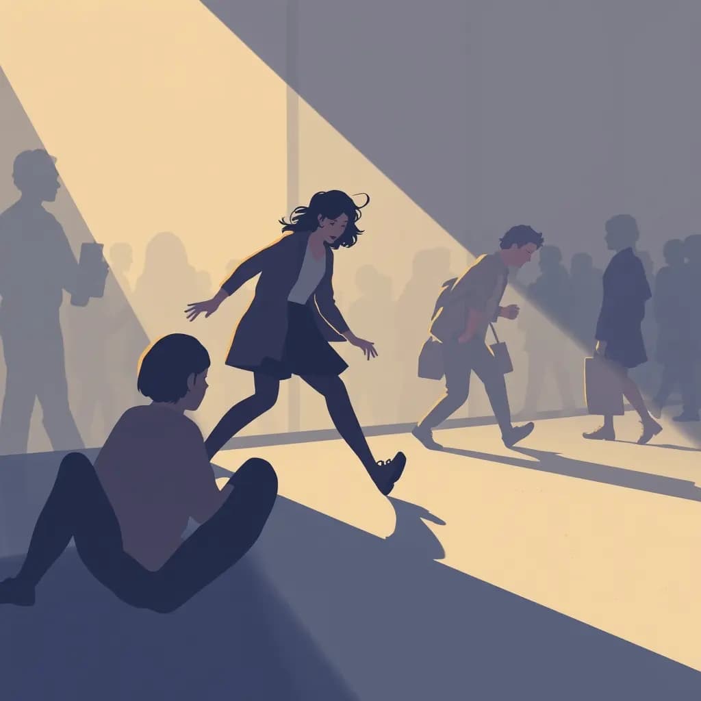 Dream illustration: Stumbling and falling in public