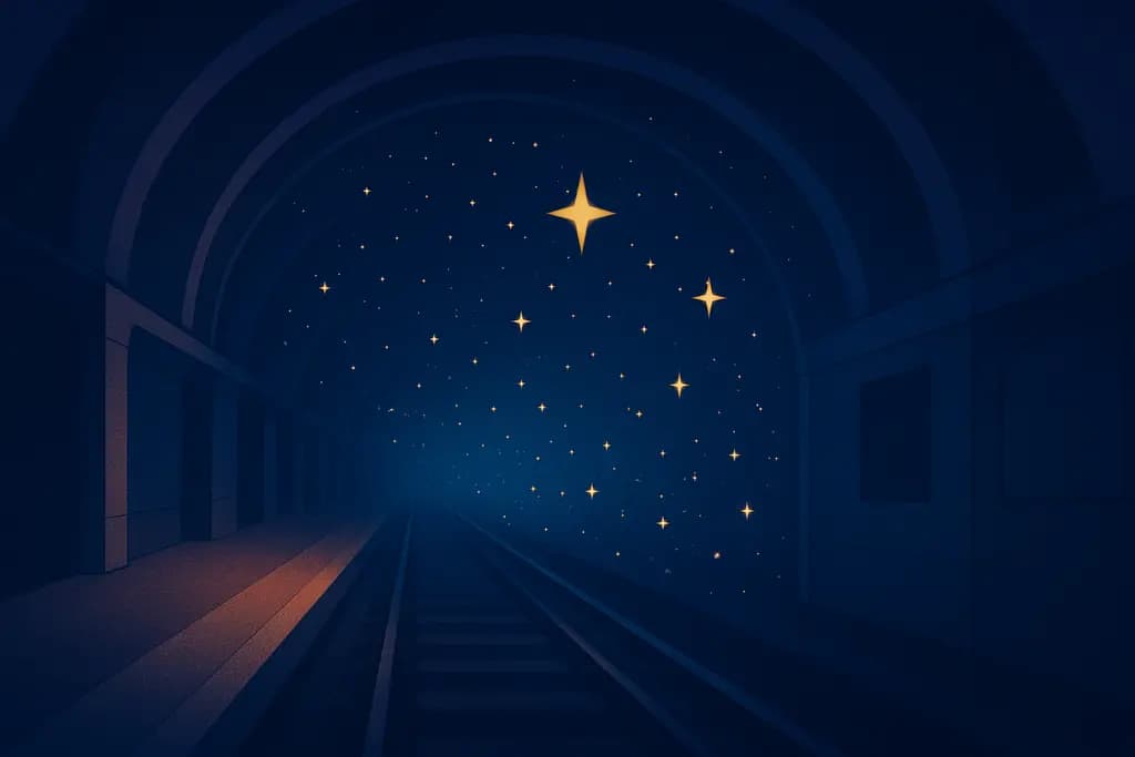 Dream illustration: Subway tunnel filled with stars
