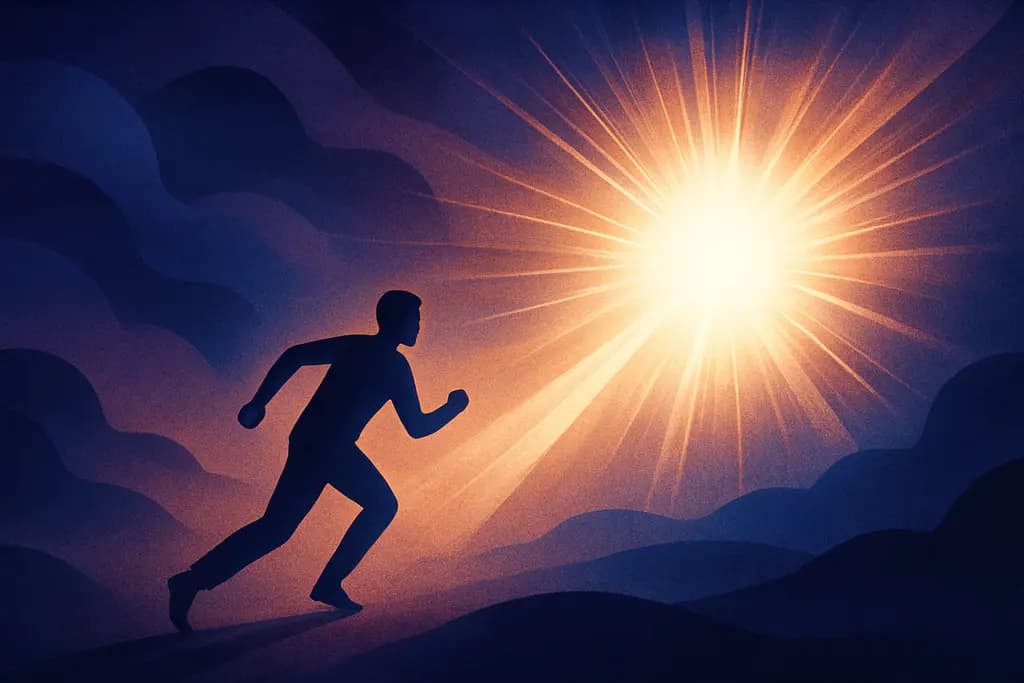 Dream illustration: sudden blinding white light chasing me in dream