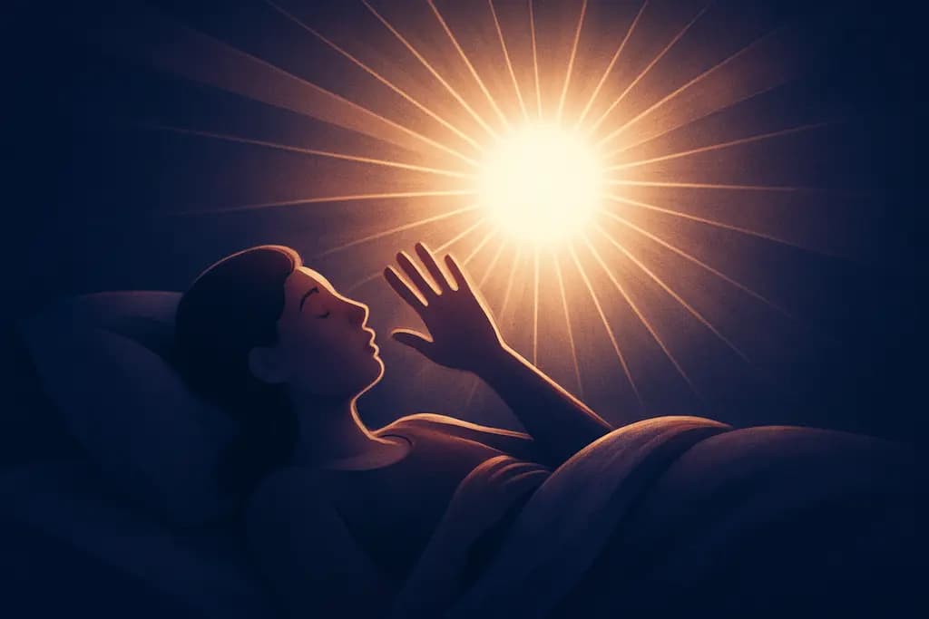 Dream illustration: sudden blinding white light in bed