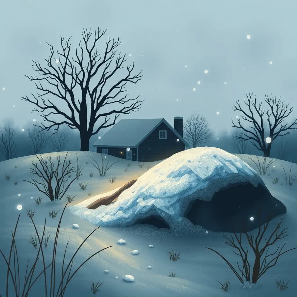 Dream illustration: Sudden hail burying yard