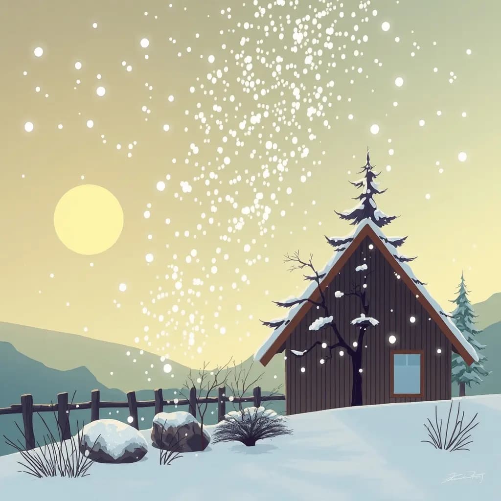 Dream illustration: Sudden snowfall in summer