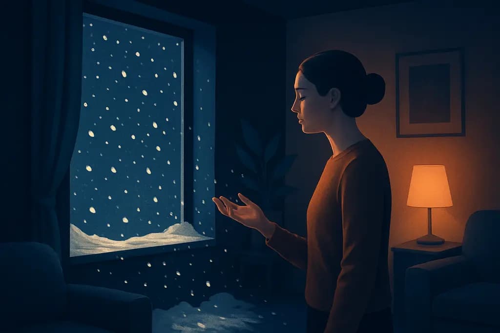 Dream illustration: Sudden snowfall indoors
