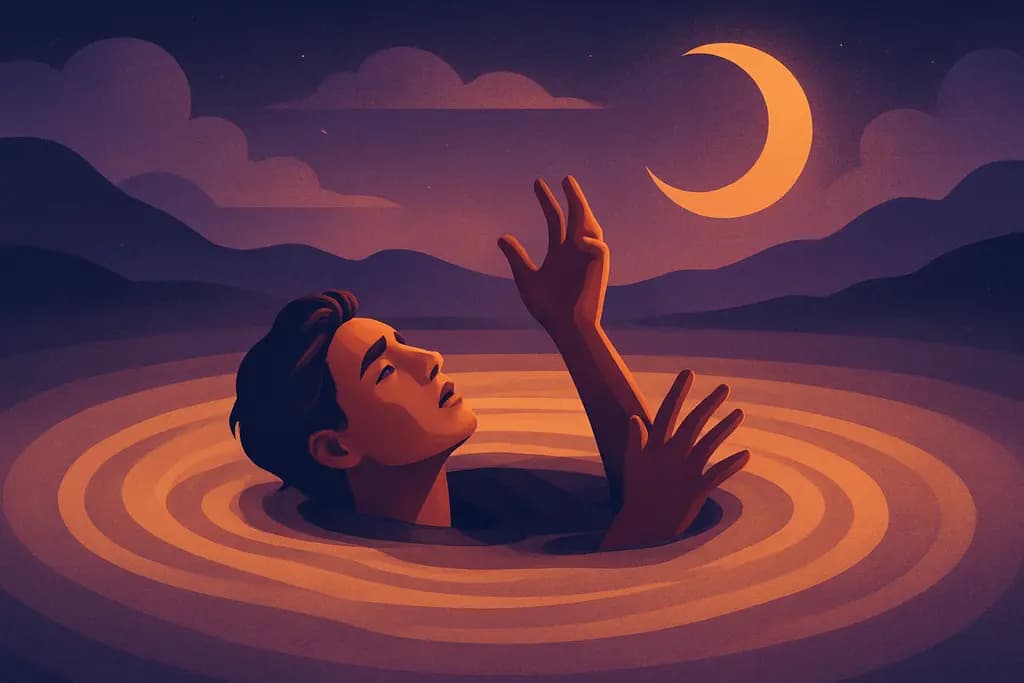 Dream illustration: Swallowed by quicksand