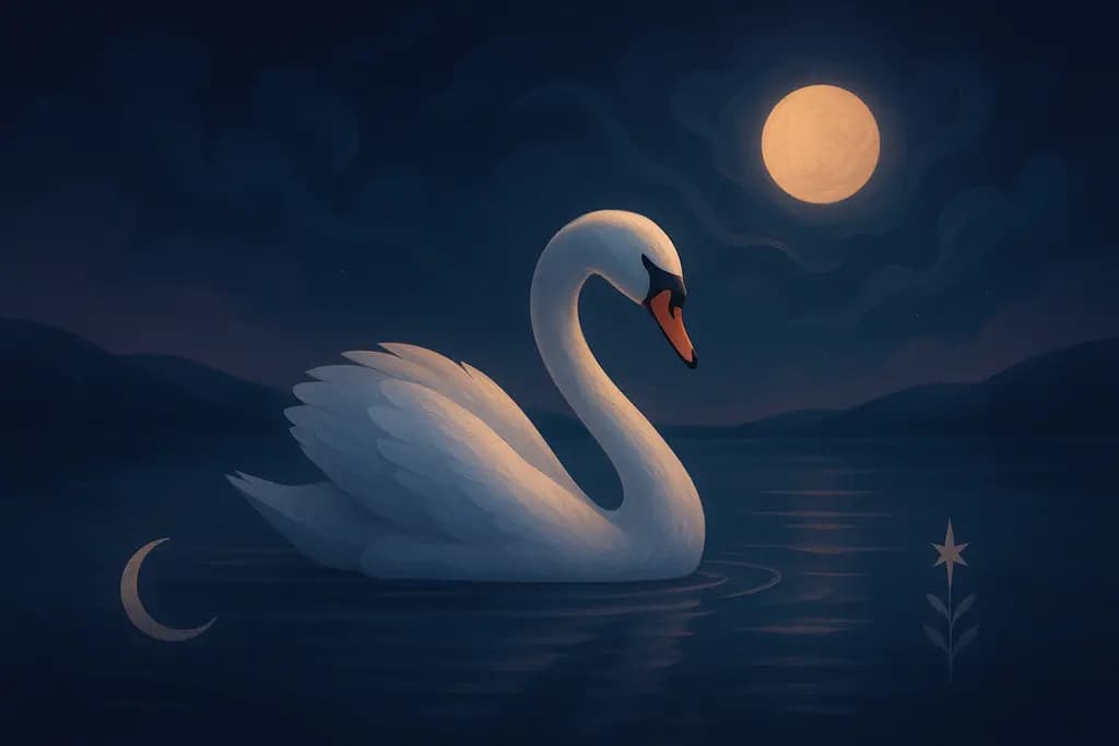 Dream illustration: Swan on a lake