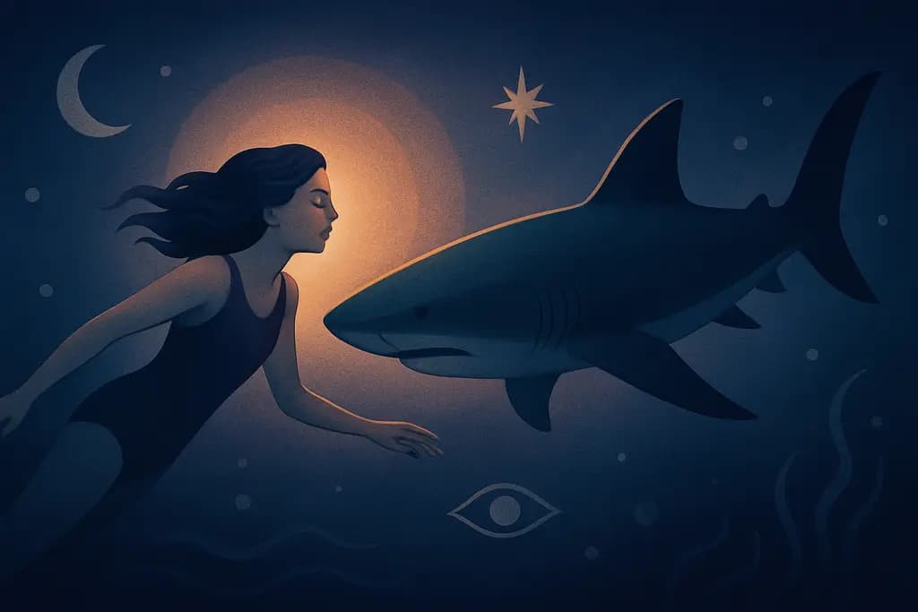 Dream illustration: Swimming with a shark