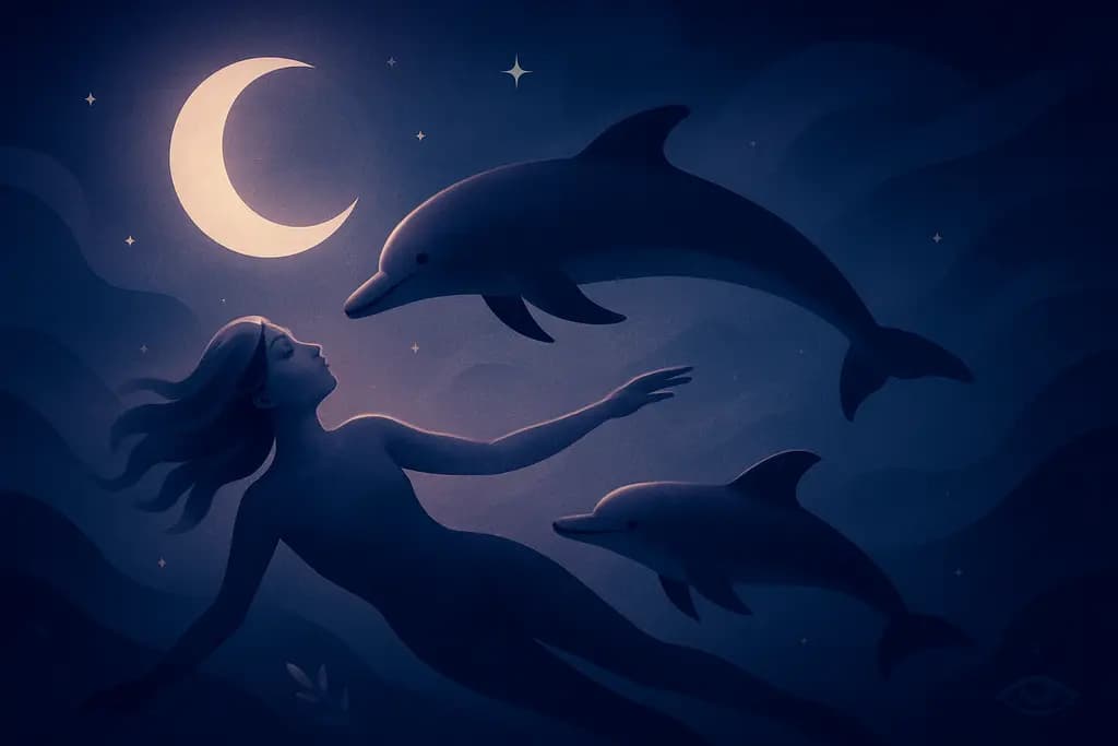 Dream illustration: Swimming With Dolphins
