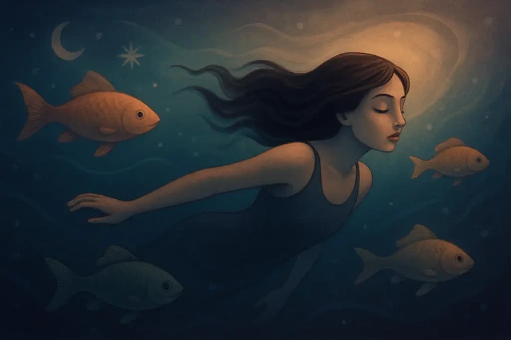 Dream illustration: Swimming with fish