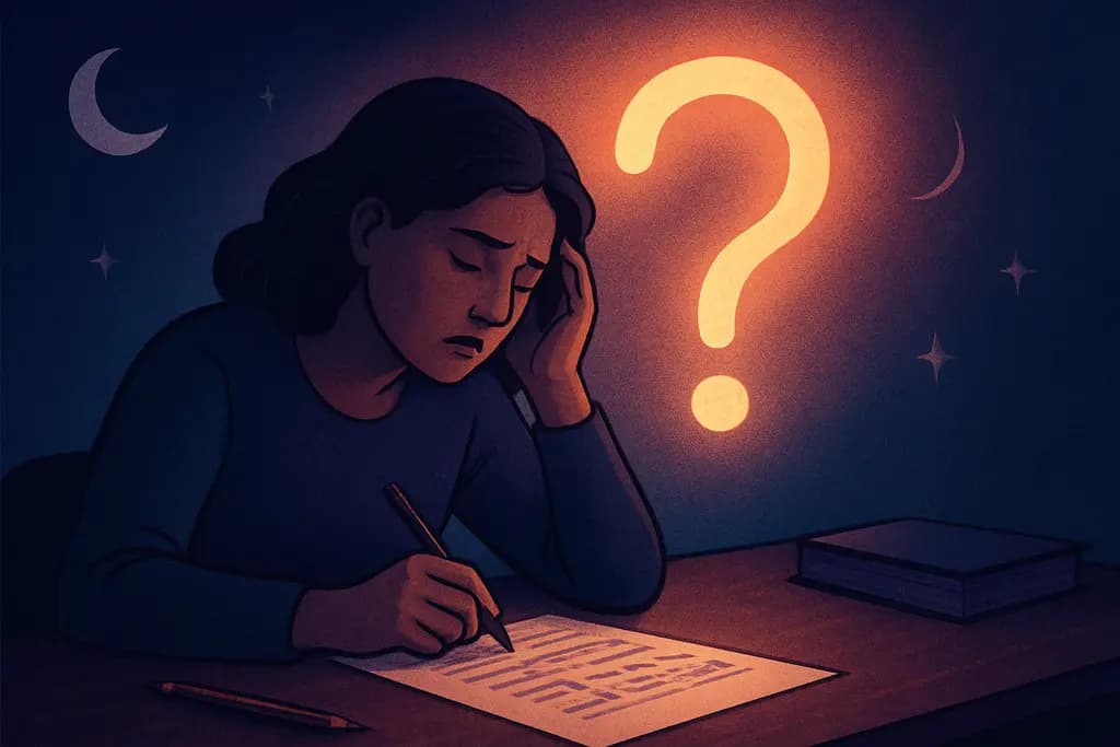 Dream illustration: Taking an exam and drawing a blank