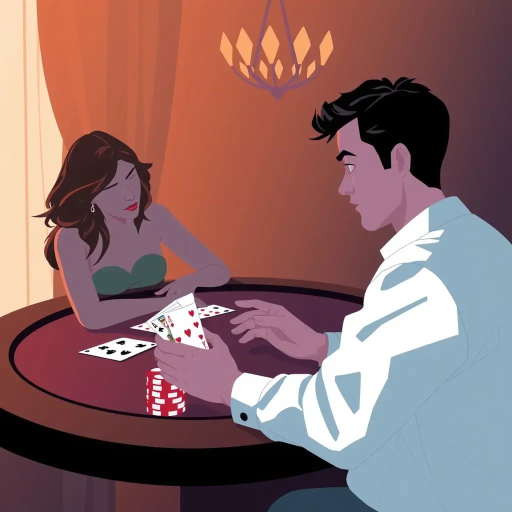 Dream illustration: Taking Too Many Cards in Blackjack