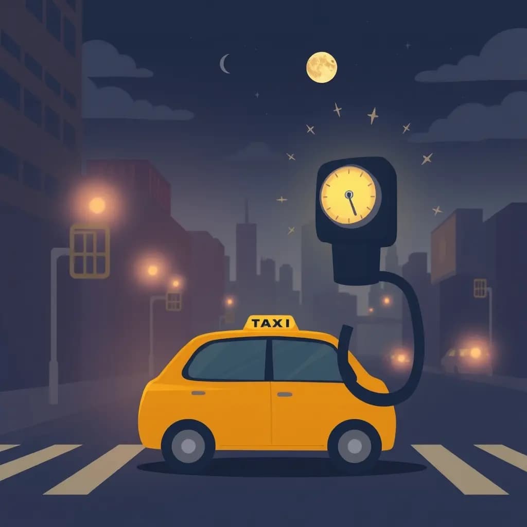 Dream illustration: Taxi meter runs backwards