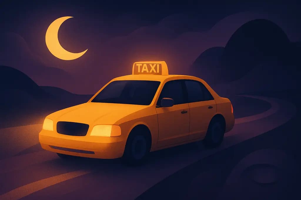Dream illustration: Taxi That Won't Stop