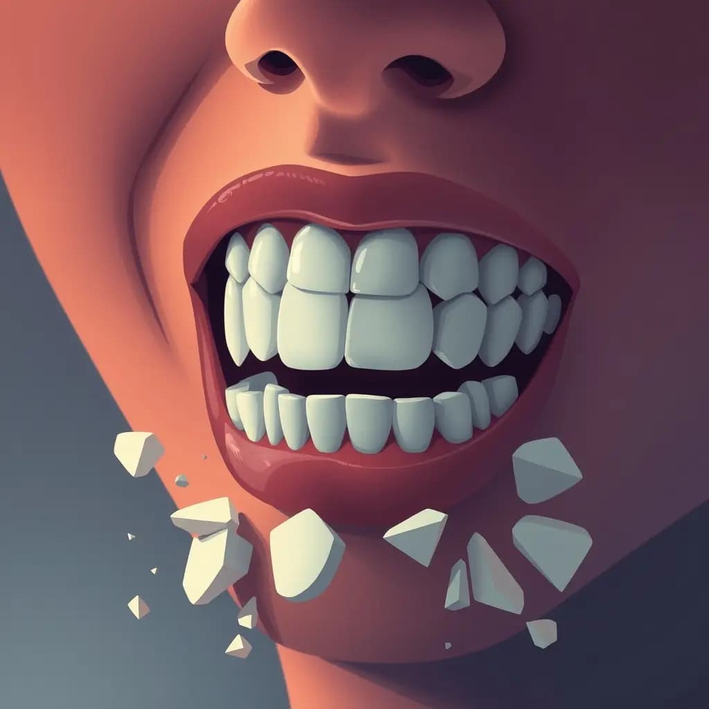 Dream illustration: Teeth crumbling