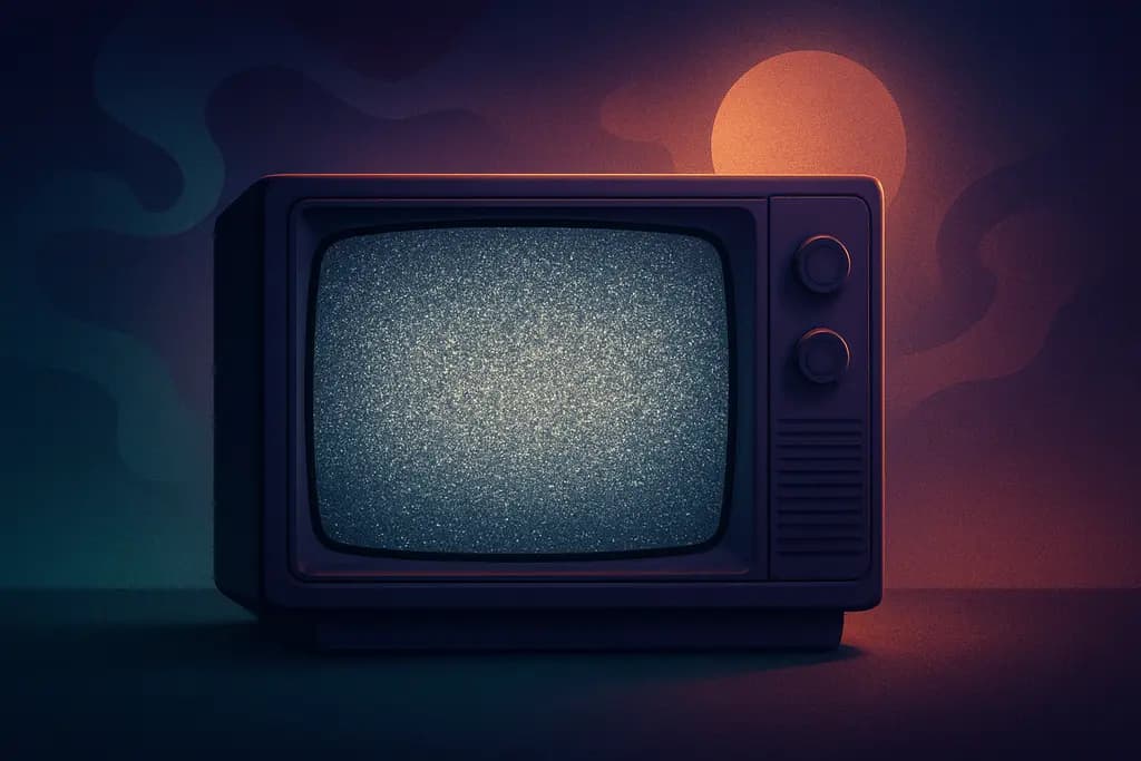 Dream illustration: Television showing only static