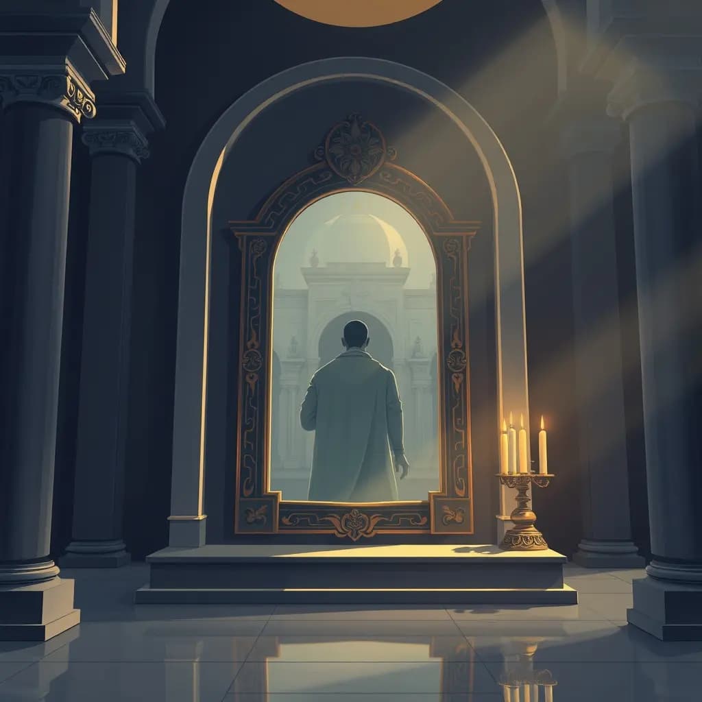 Dream illustration: Temple mirror shows you