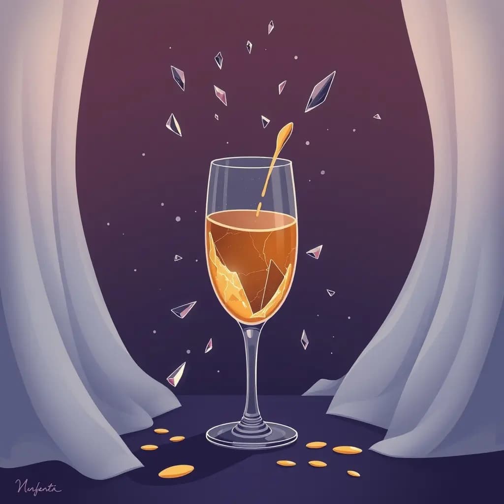 Dream illustration: Toast glass shatters silently