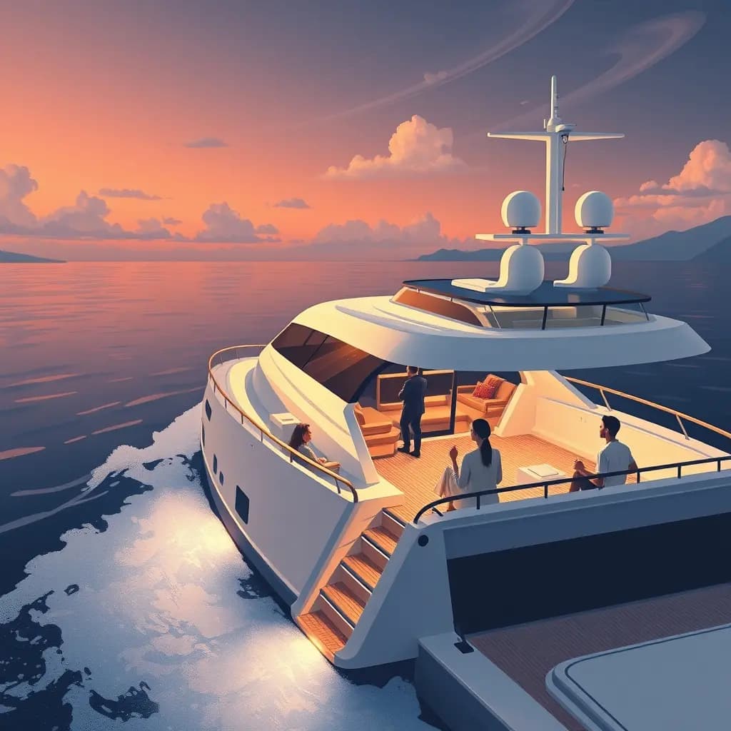 Dream illustration: Touring a private yacht
