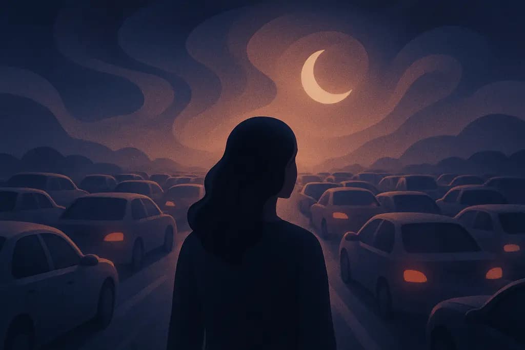 Dream illustration: Traffic jam that never moves